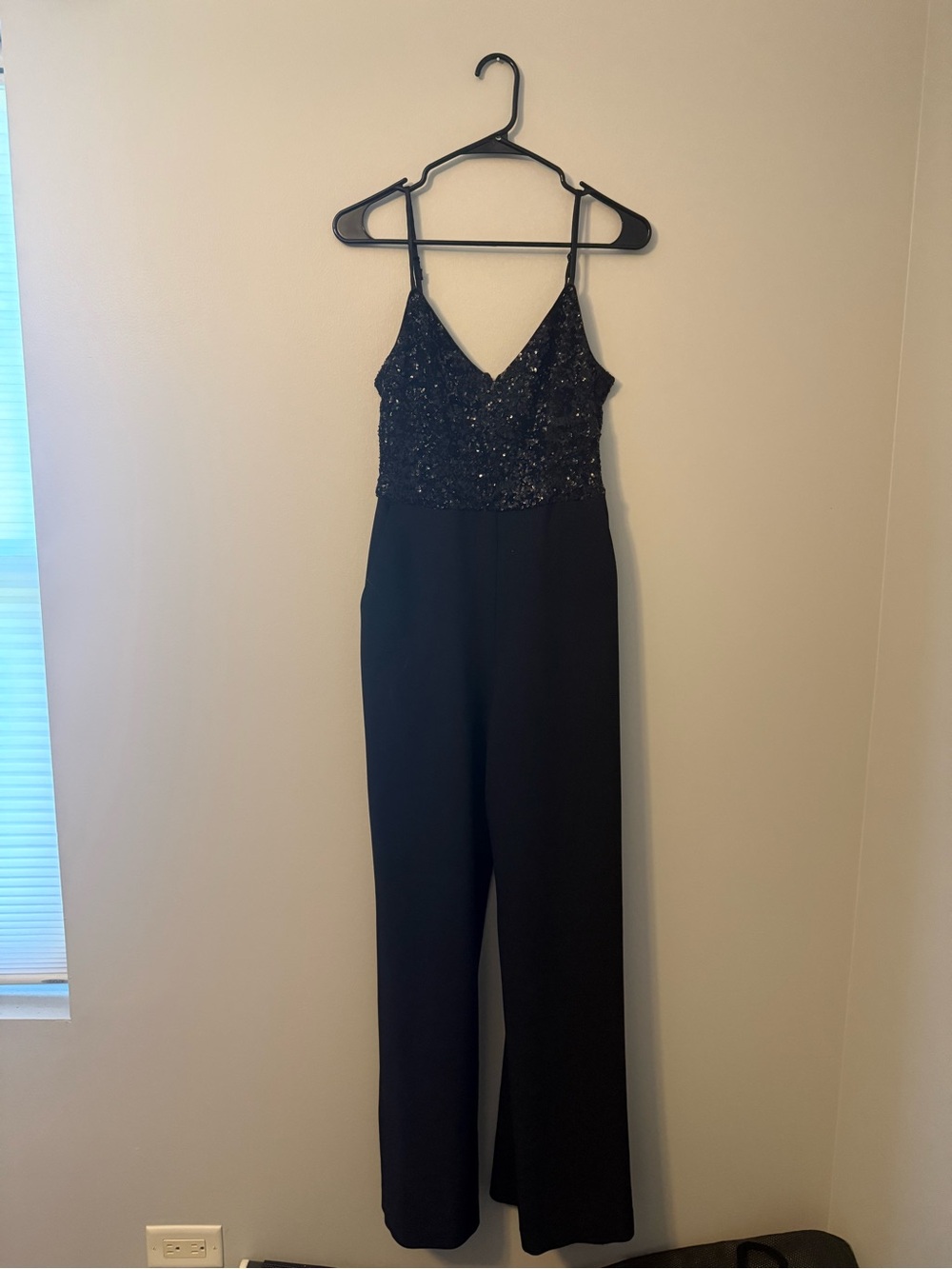 Eliza J Black Sequin Evening Jumpsuit